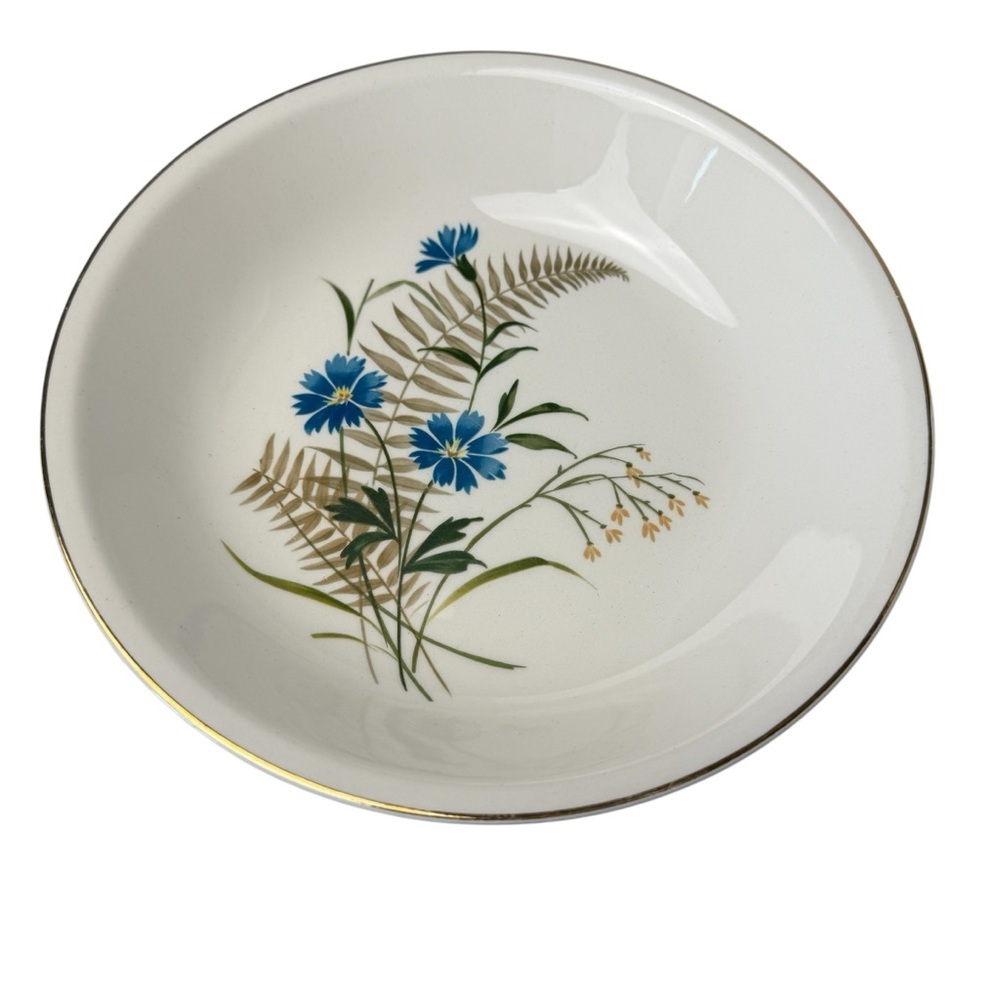Paden City Pottery Bluebell Bowl /Dinner Plate USA Oven Proof 8” Wildflower MCM - Picture 12 of 16